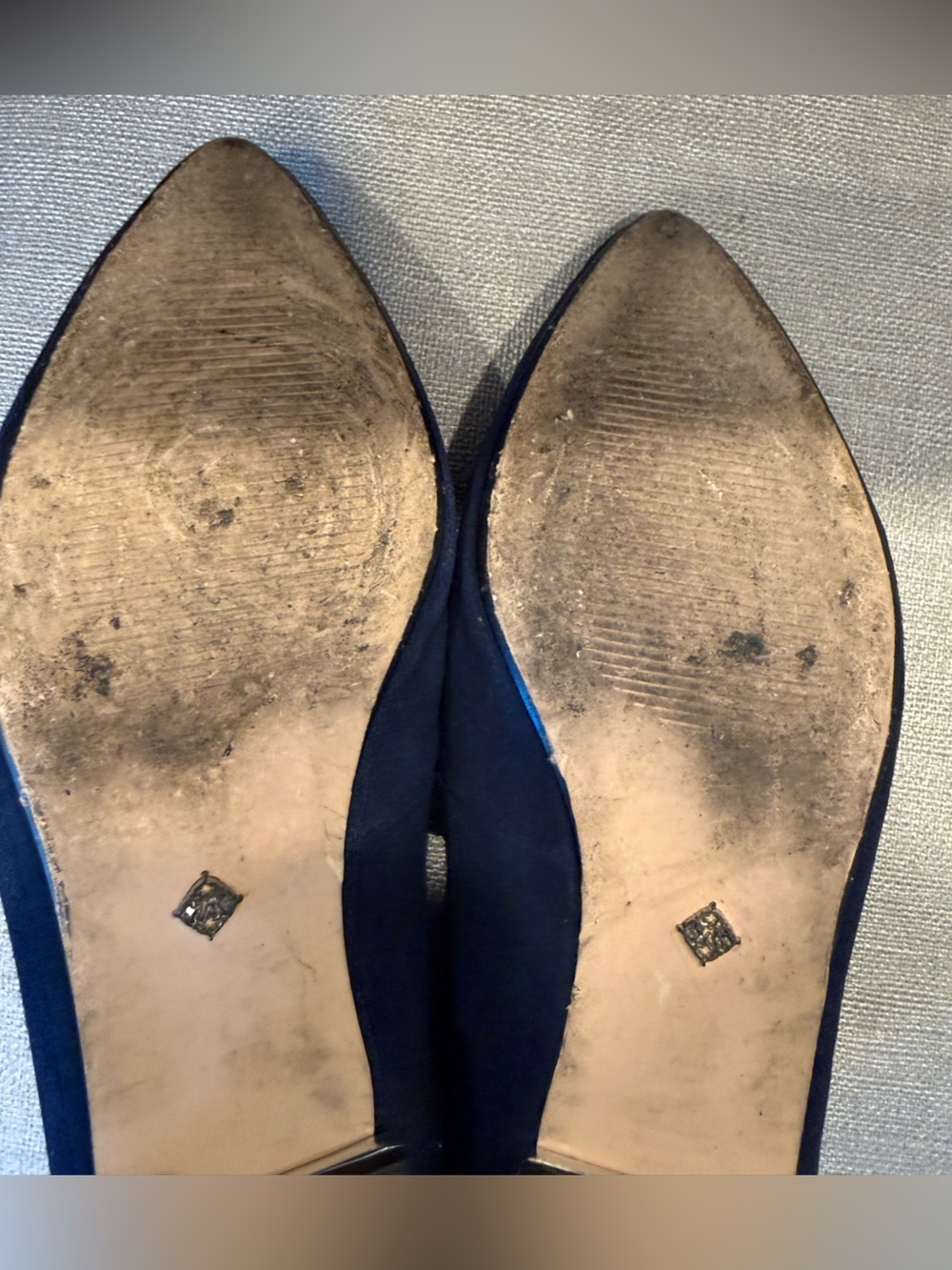 Nanette Lepore Embellished Navy Suede Pointed Toe Loafers size 6M - Picture 7 of 13